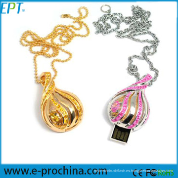 Joyeled USB Flash Drive Pendant Necklace Diamond USB Flash Memory